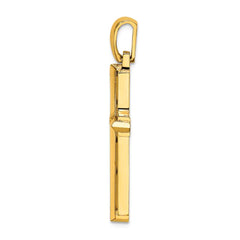 10k Yellow Gold Unisex Cross Charm Pendant - JewelryAffairs