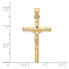 10k Yellow Gold Jesus Crucifix Cross Pendant, 32x19mm