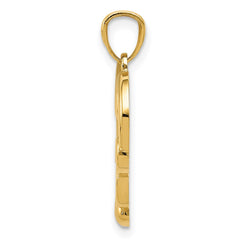 14K Real Solid Yellow Gold Infinity Symbol Heart Pendant Charm