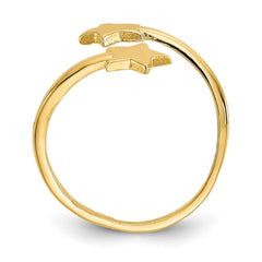 14K Real Solid Yellow Gold Star Design Toe Ring