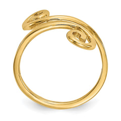 14K Real Solid Yellow Gold Swirl Toe Summer Ring