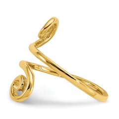 14K Real Solid Yellow Gold Swirl Toe Summer Ring