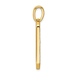 14k Gold Lab Grown Diamond Men's Cross Dog Tag Pendant - JewelryAffairs