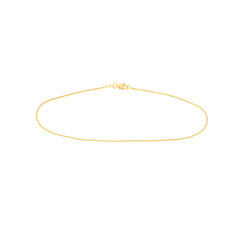 14k Gold Wheat 1.05mm Diamond Cut Chain Anklet, 10" - JewelryAffairs