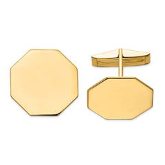 14k Real Gold Men's Octagonal Cuff Links - JewelryAffairs