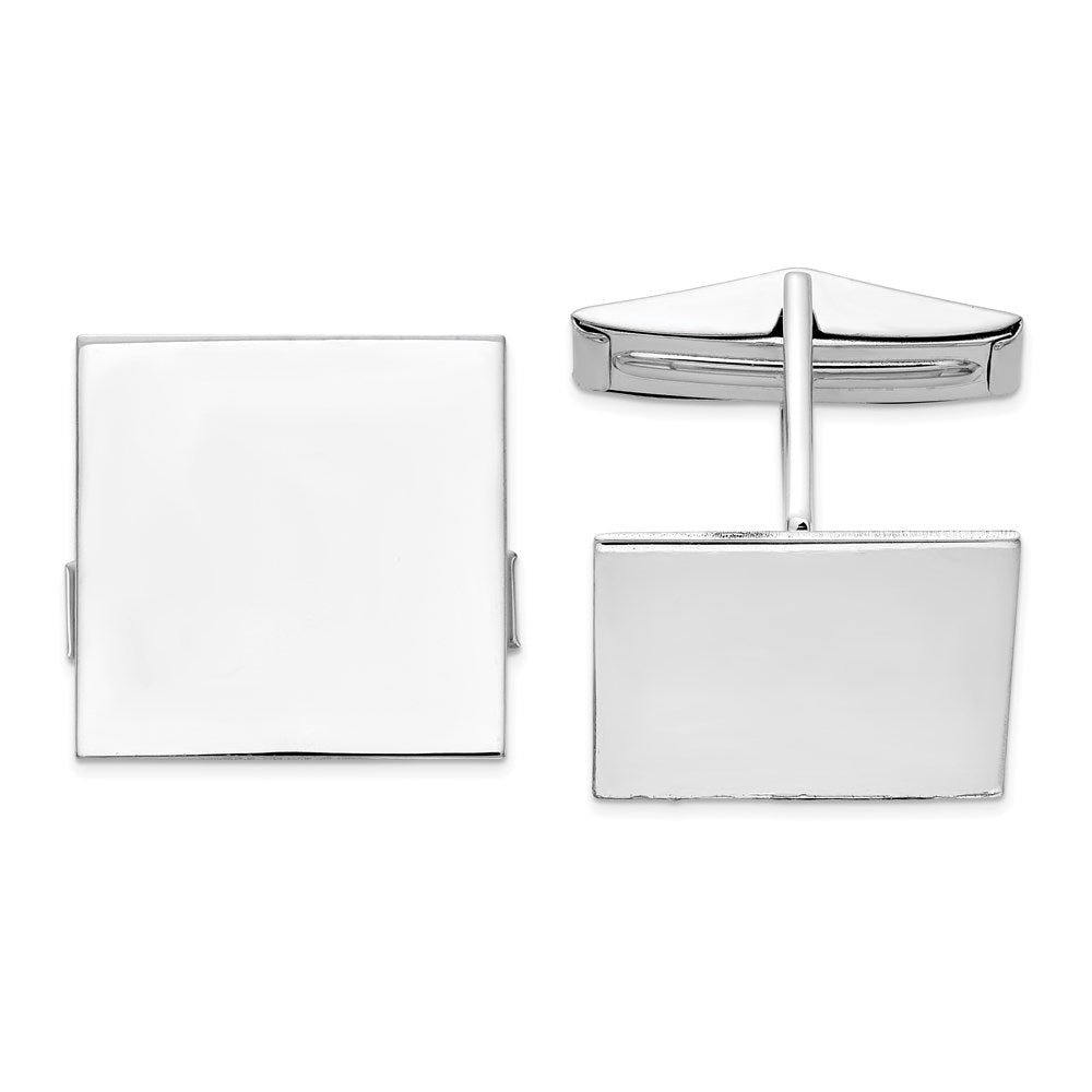 14k Real Gold WG Men's Square Cuff Links - JewelryAffairs