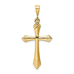 14k Real Solid Yellow Gold Passion Cross Unisex Pendant, 44x21mm - JewelryAffairs
