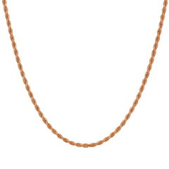 14k Rose Solid Gold Diamond Cut Rope Chain Necklace, 1.5mm - JewelryAffairs
