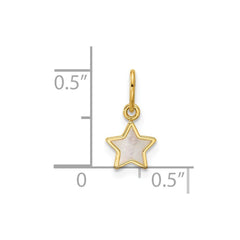 14K Yellow Gold Mother of Pearl Star Pendant,13x7mm - JewelryAffairs