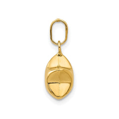 14K Yellow Gold 3D Puffed Star Charm Pendant, 14x10mm