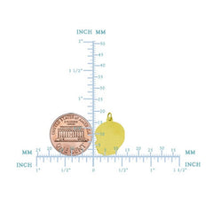 14K Yellow Gold Male Head Charm, 12 x 21 mm