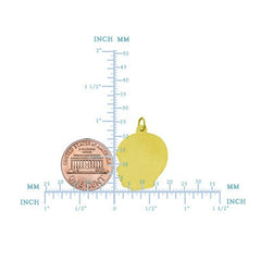 14K Yellow Gold Male Head Charm, 18 x 28 mm