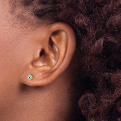 14K Yellow Gold Evil Eye Enamel Post Stud Earrings, 5mm