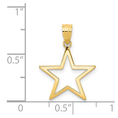 14k Yellow Gold High Polish Star Pendant, 17mm x 15mm