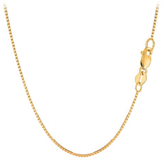 14k Yellow Solid Gold Mirror Box Chain Necklace, 2.1 fine designer jewelry for men and women