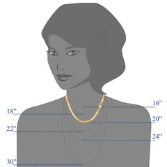 14k Yellow Solid Real Gold Imperial Herringbone Chain Necklace, 4.0mm