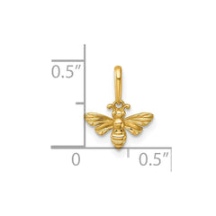 14k Yellow Gold Polished Bee Pendant, 12x10 mm