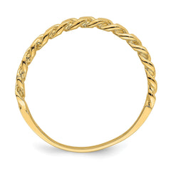 14k Yellow Gold Curb Chain Link Band Ring, Size 7