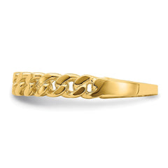 14k Yellow Gold Curb Chain Link Band Ring, Size 7