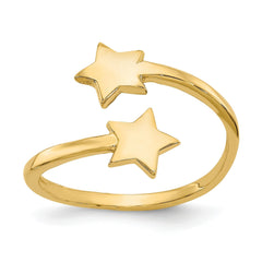 14K Real Solid Yellow Gold Star Design Toe Ring