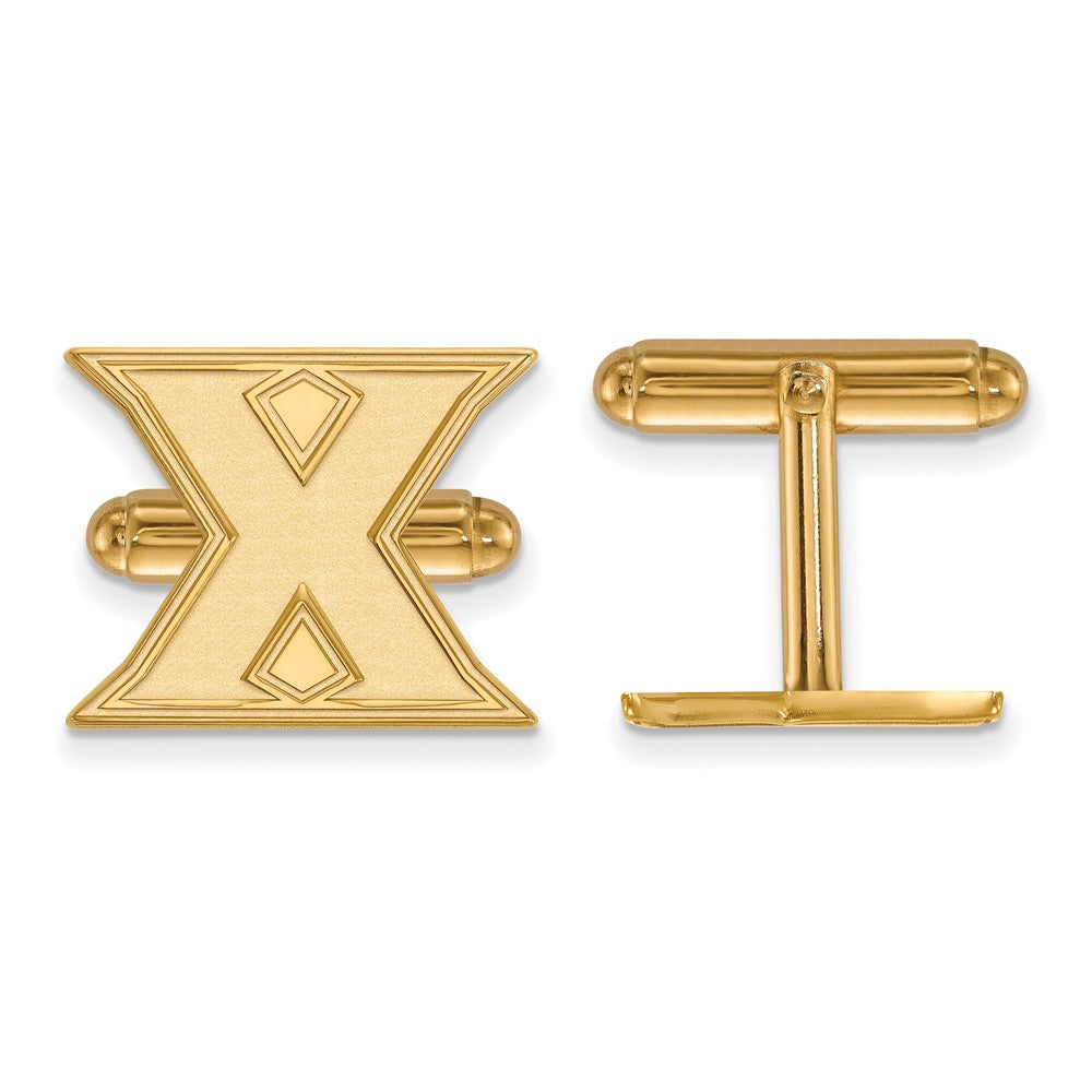 Sterling Silver Gold-plated LogoArt Xavier University Letter X Cuff Links fine designer jewelry for men and women
