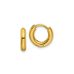 Classic Hinged Hoop Earrings, 10mm Diameter, 2.5mm Width