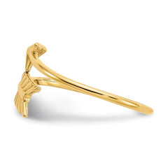14K Yellow Gold High Polished Arrow Adjustable Ring, 7