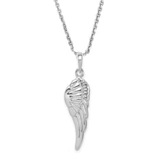 Sterling Silver Angel Wing Pendant Necklace, 18"