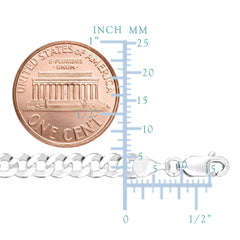 14k White Gold Comfort Curb Chain Necklace, 4.7mm