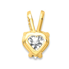 Real 14k Yellow Gold Heart Birthstone Gemstone Pendant Charm fine designer jewelry for men and women