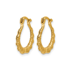 14K Gold Filled Bamboo Design Hoop Earrings,20mm