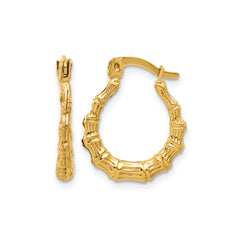 14K Gold Filled Bamboo Design Hoop Earrings,20mm