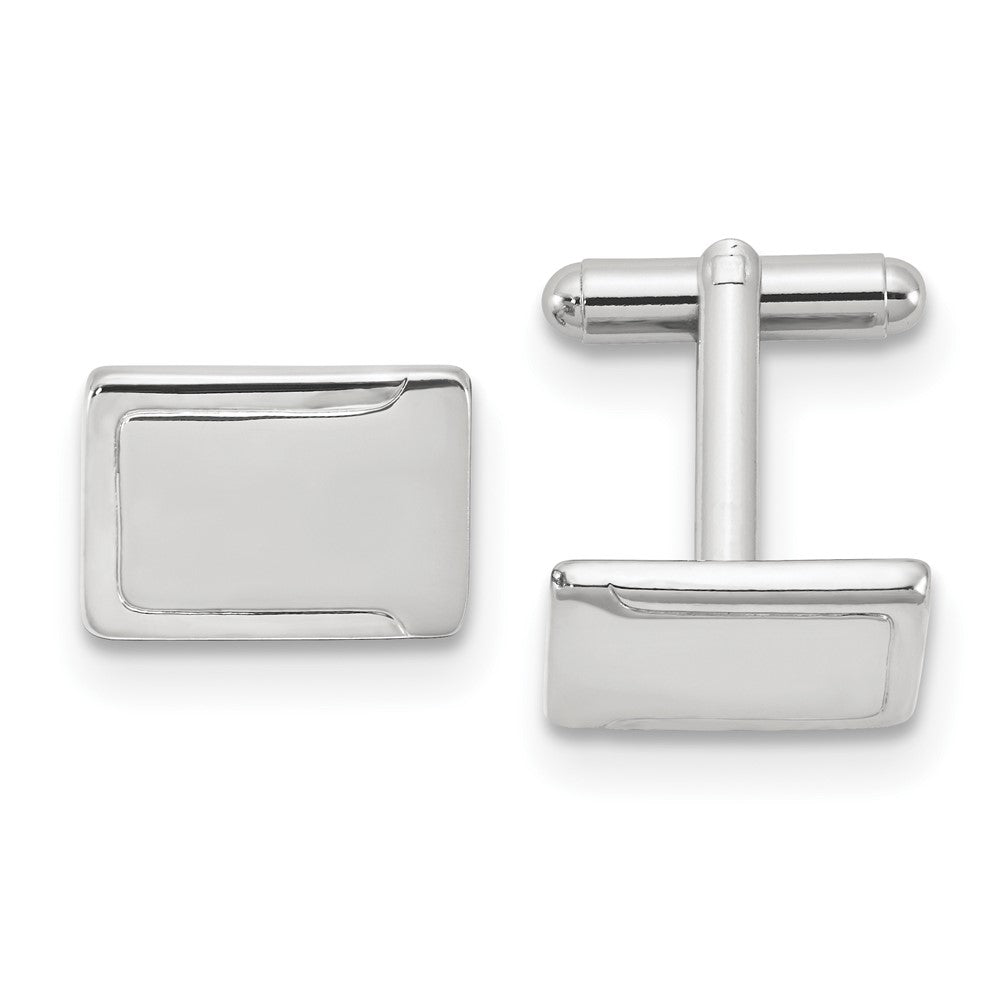 Silver-tone Engravable Cuff Links fine designer jewelry for men and women