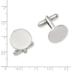 Kelly Waters Rhodium-plated Satin Round Engravable Cuff Links fine designer jewelry for men and women