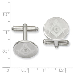 Kelly Waters Rhodium-plated Round Masonic Cuff Links fine designer jewelry for men and women