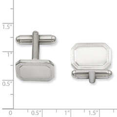 Kelly Waters Rhodium-plated Polished Rectangle Engravable Cuff Links fine designer jewelry for men and women