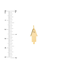 14K Yellow Gold Hamsa Diamond Pendant, 18mm