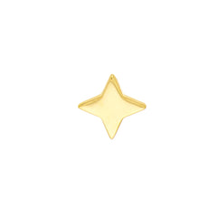 14k Yellow Gold North Star Stud Earrings,8mm