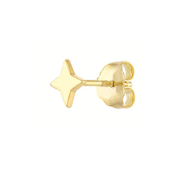 14k Yellow Gold North Star Stud Earrings,8mm