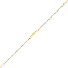 14k Yellow Gold 3pt Diamond Bezels and Bars Adjustable Anklet, 10"