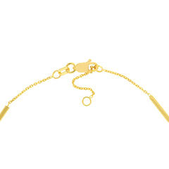 14k Yellow Gold 3pt Diamond Bezels and Bars Adjustable Anklet, 10"