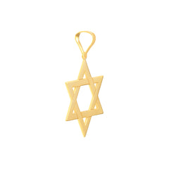 14k Yellow Real Gold Star of David Woven Pendant