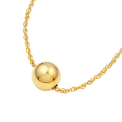 Jewelry Affairs 14k Yellow Gold Polished Puffy Ball Bead Slider Pendant Necklace