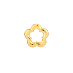 14k Yellow Gold Open Flower Stud Earrings, 6mm