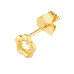 14k Yellow Gold Open Flower Stud Earrings, 6mm