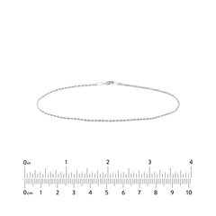 14K Yellow Gold Rope Chain Anklet, 1.8mm, 10 Inch, Lobster Lock