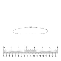 14k Solid Gold Faceted Bead Saturn Chain Anklet, 10" Length