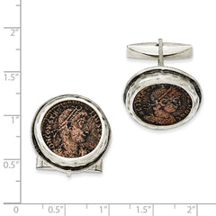 Ancient Coins Sterling Silver and Bronze Antiqued Roman Coin Cufflinks with a Certificate of Authenticity fine designer jewelry for men and women