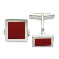 Sterling Silver Red Agate Cuff Links fine designer jewelry for men and women