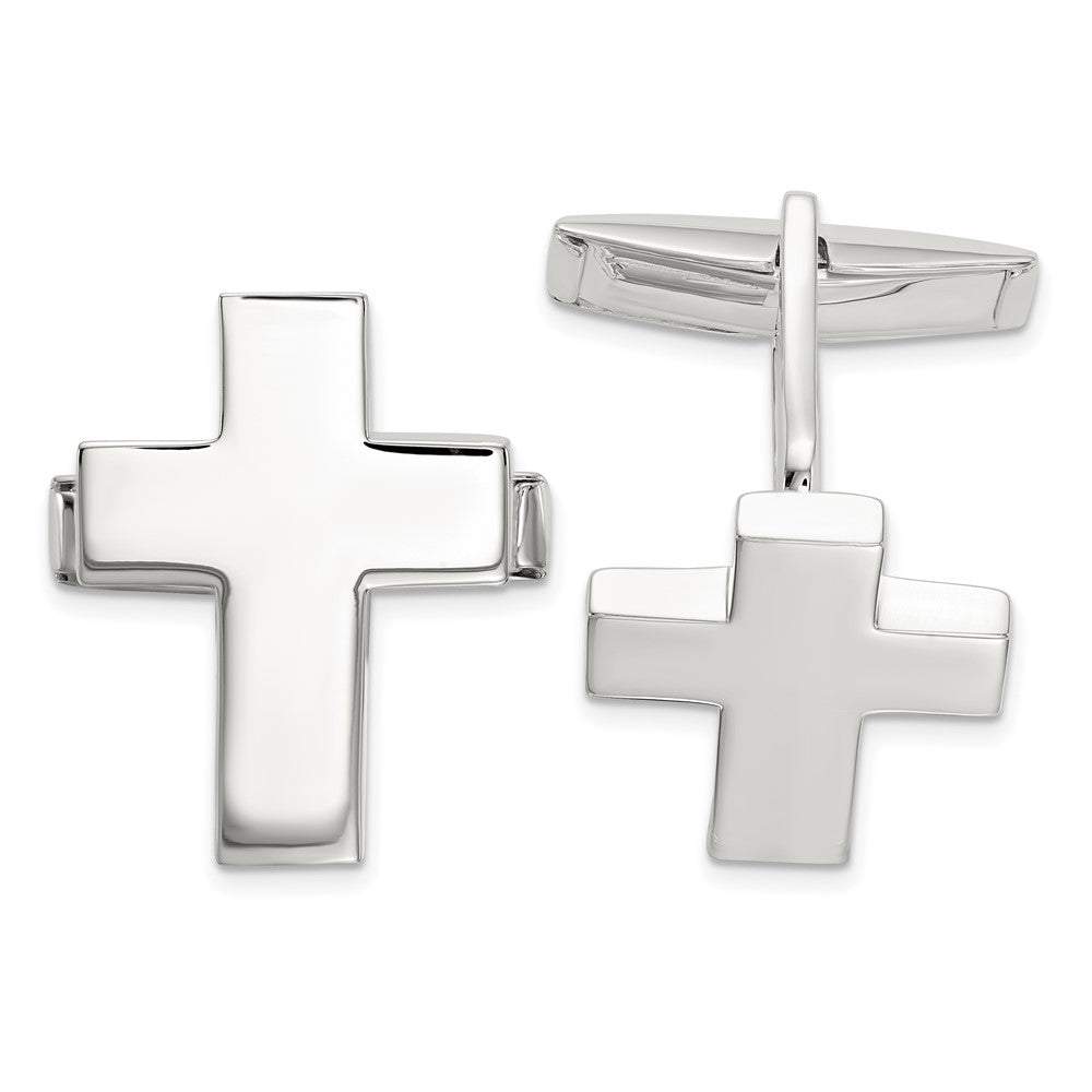 Sterling Silver Cross Cuff Links fine designer jewelry for men and women